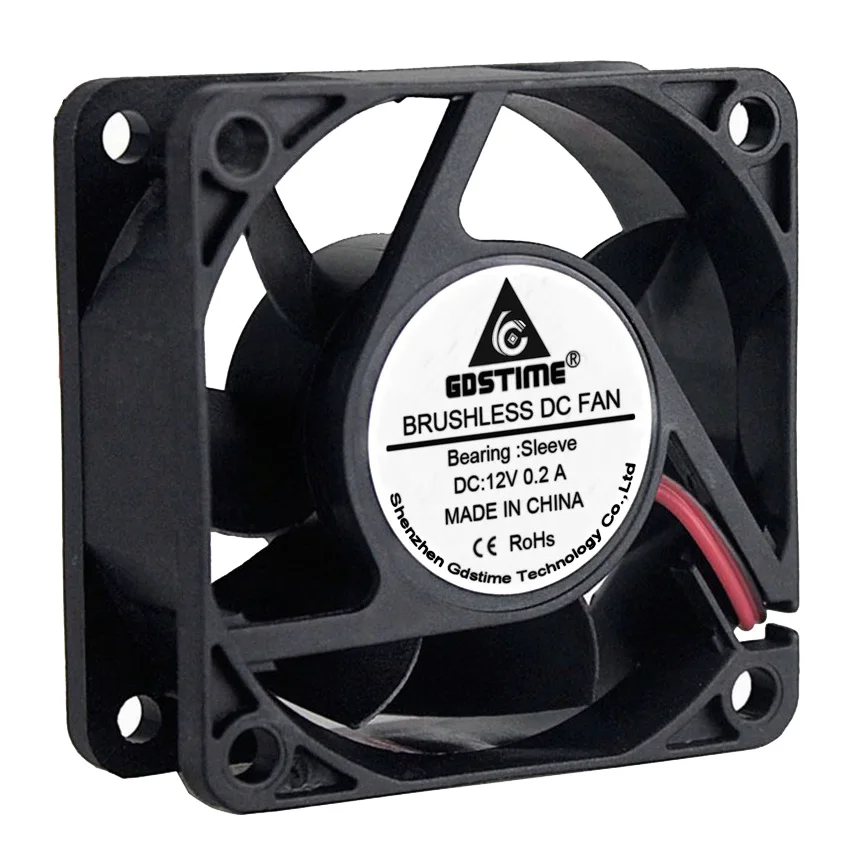 1PCS Gdstime Silent 60mm PC CPU Cooling Fan 12V 2 Pin Computer Case Cooler 60x60x25mm 6025