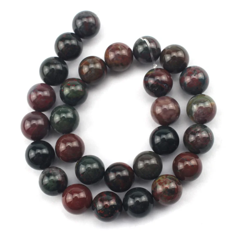 round bloodstone/heliotrope beads natural stone beads DIY loose beads for jewelry making strand 15 inches  wholesale !