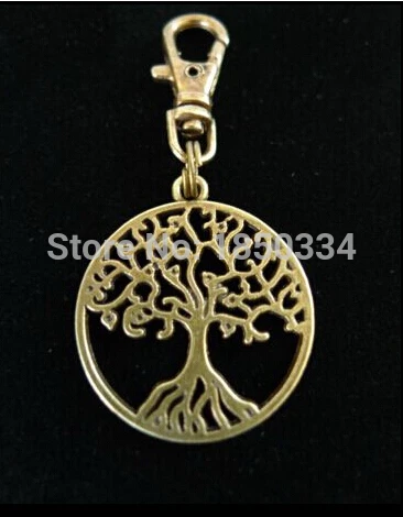 Wholesale 50pcs Fashion Vintage  Bronze Alloy  Tree of Life Charm Keychain Gifts Fit Key Chains Accessories Jewelry D40