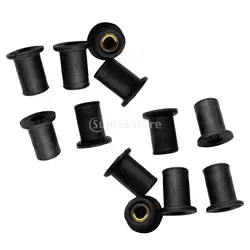 12Pcs M4 Metric Rubber Well Nuts Blind Fastener Threaded Brass Insert Kayak Canoe Dinghy Fishing Boat Accessories