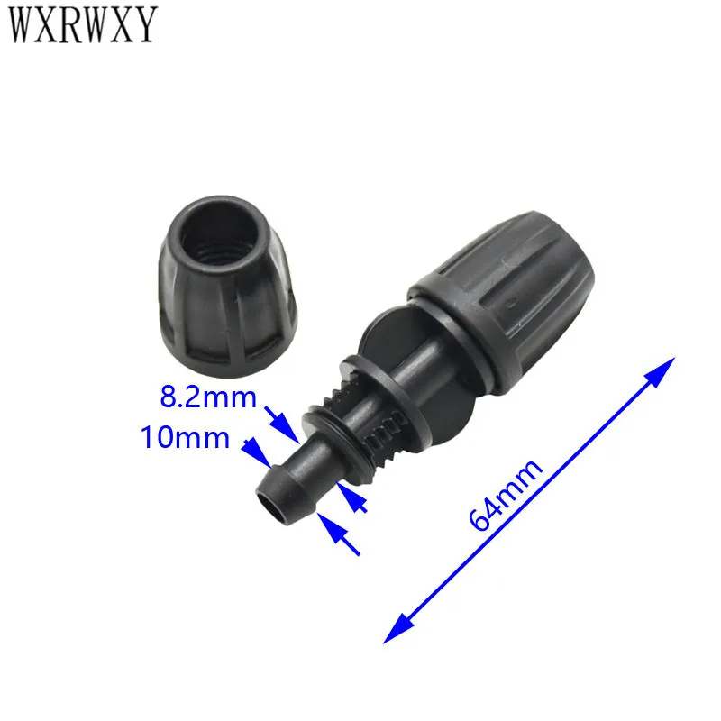 Garden irrigation Hose connector 8 / 11mm 2 Way Thread Lock Barbed Connector 3/8 straight barb irrigation screw 4pcs