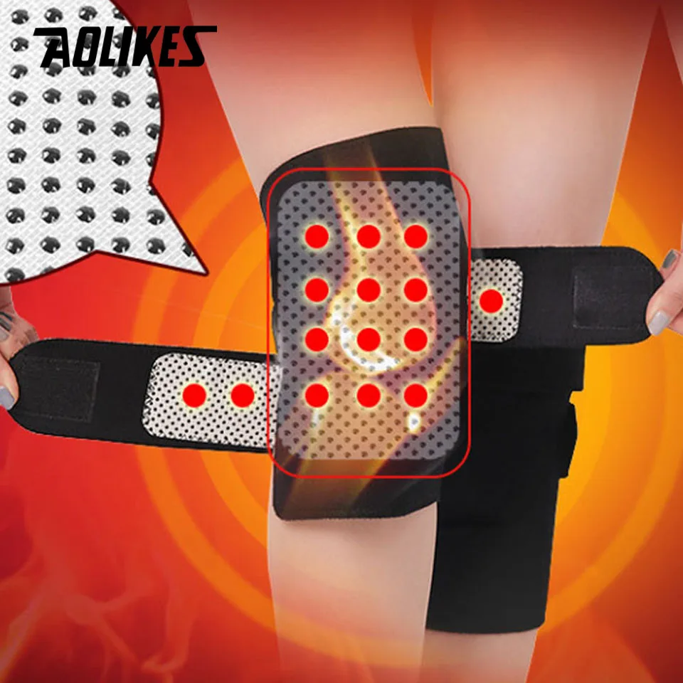 AOLIKES 1 Pair Self Heating Knee Pads Magnetic Therapy Kneepad Pain Relief Arthritis Brace Support Patella Pads