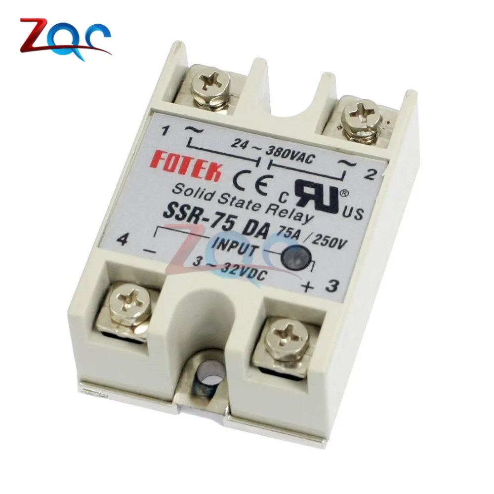 

Solid state Relay SSR-60DA SSR-75DA SSR-100DA 60A 75A 100A 3-32V DC TO 24-380V AC SSR 75DA 60DA 100DA relay solid state