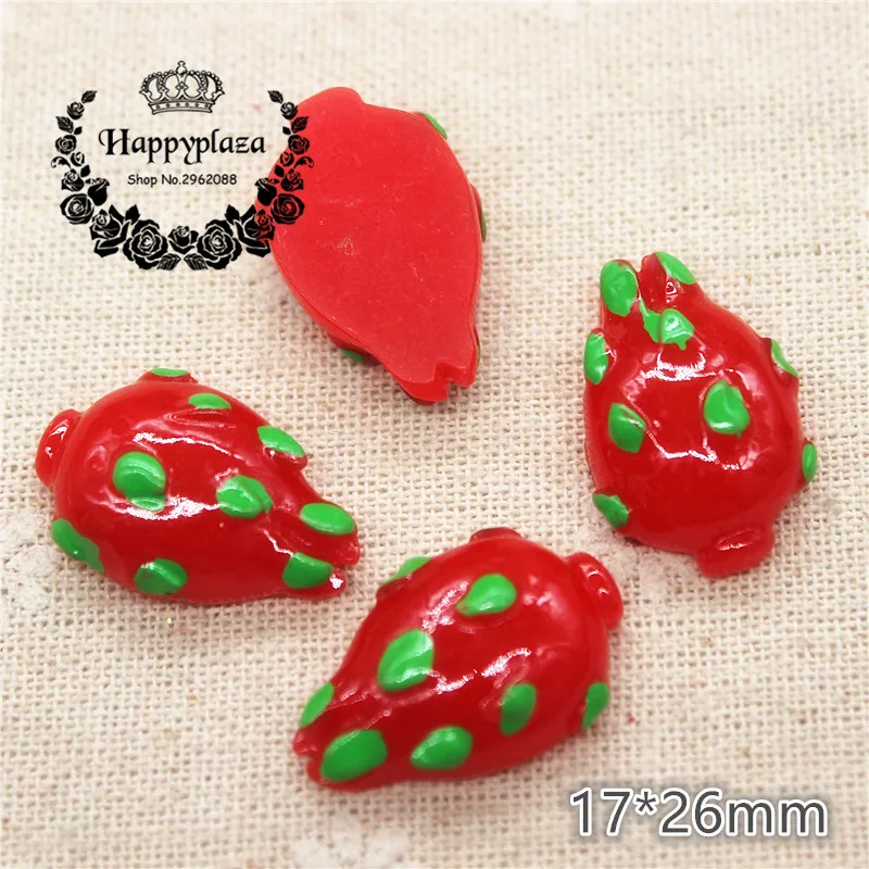 10pcs Kawaii Simulation Fruit Pitaya Resin Flatback Cabochon Food Art Supply Decoration Charm Craft DIY,17*26mm