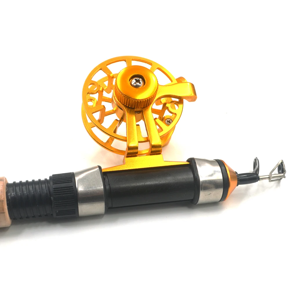 MNFT 1Set Telescopic Ice Fishing Rod+Reel Spinning Fishing Wheel Ice Rod Combo Fishing Tackle Winter Ice Fishing Reel Set