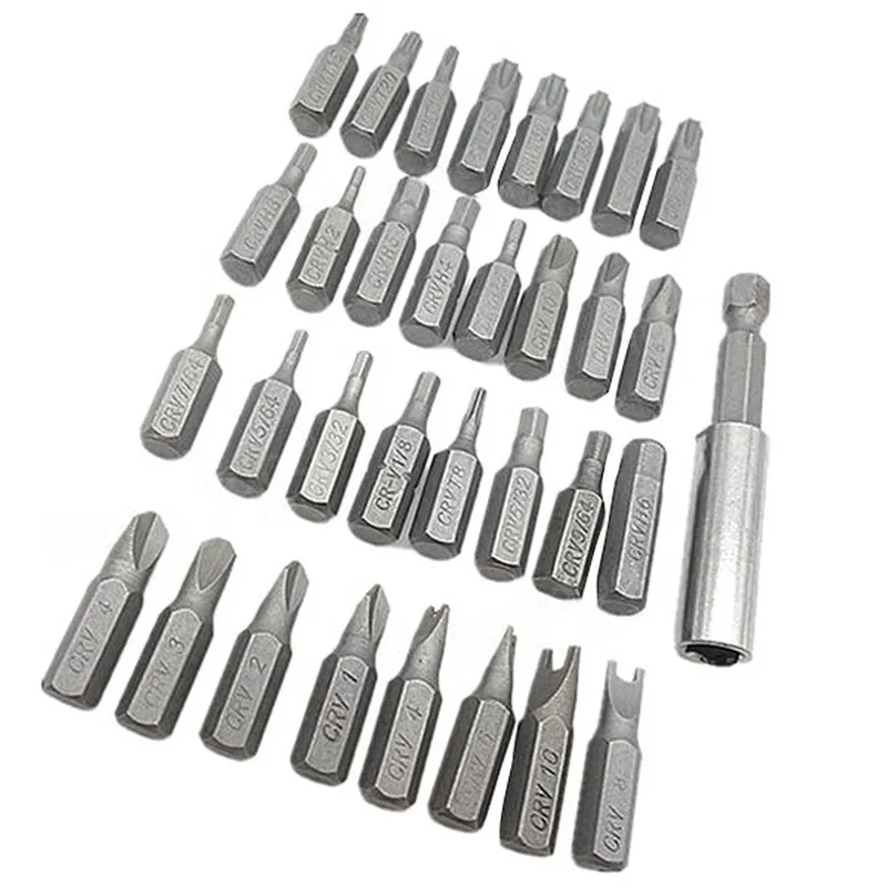 33 stücke Sicherheit Tamper Proof Bit Torx Hex Star Spanner Tri Flügel Spanner Screwdrive Magnetische Bit Halter Schraube Fahrer Bits VEN43T5