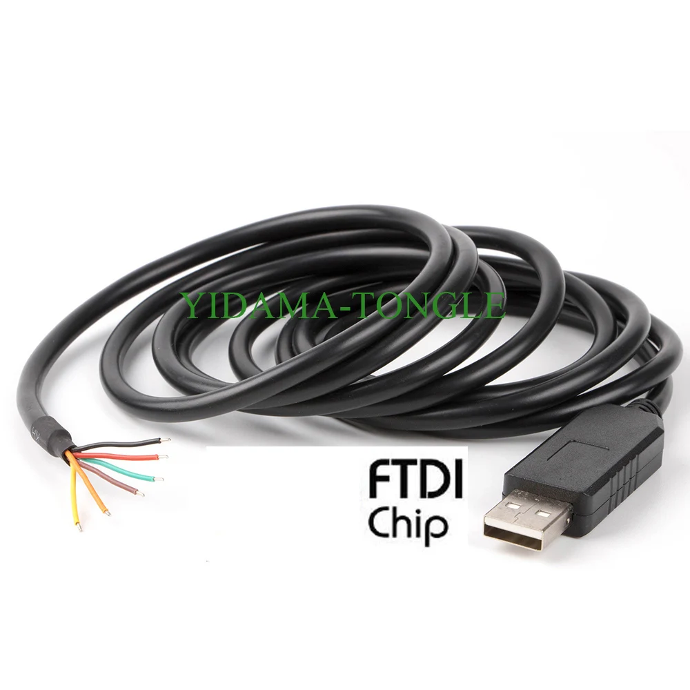 FTDI chip usb to 5v TTL UART serial cable, wire end, 1.5m, TTL-232R-5V-WE compatible