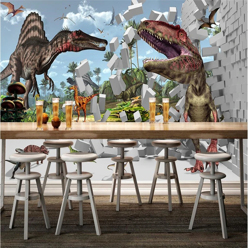 beibehang wallpaper wall murals wall stickers dinosaur kingdom 3D stereo children room background wall murals papel de parede