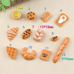 8pcs Breakfast Egg Cake Bread Flatback Resin Crafts For Deco DIY Scrapbook Embellishment Sweets Figurines Miniatures