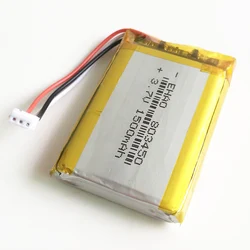 3.7V 1500mAh litowo-polimerowa LiPo akumulator z JST ZH 1.5mm 3pin złącze do MP3 DVD PAD/aparat GPS laptopa 803450