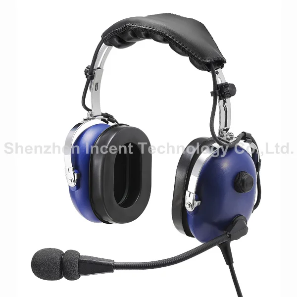 VOIONAIR Black Pilot Headset PNR (Passive Noise Reduction) Aviation Headset IN-1000