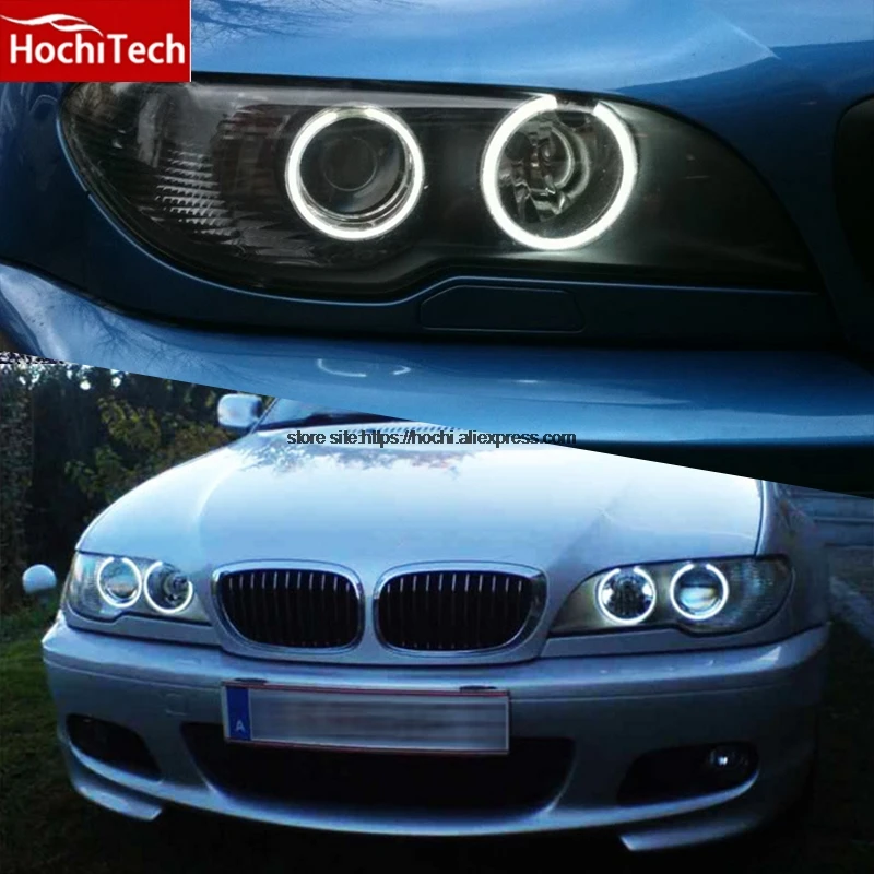 

for BMW E46 convertible facelift with xenon HochiTech high quality Day Light DRL CCFL Angel Demon Eyes Kit Warm White Ring