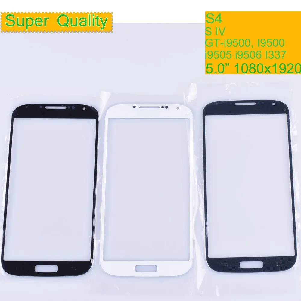 

10Pcs/Lot For Samsung Galaxy S4 i9500 i9505 i9506 Touch Screen Front Glass Panel TouchScreen LCD Outer Lens With OCA