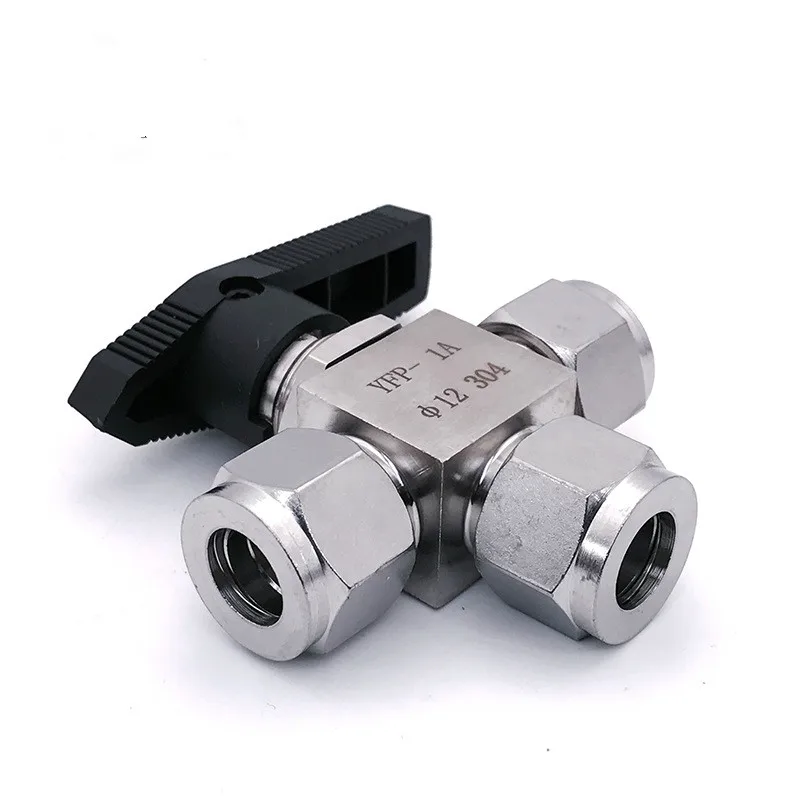 

304 Stainless Steel ball Valves 3-way "L" port for tube,ferrule end