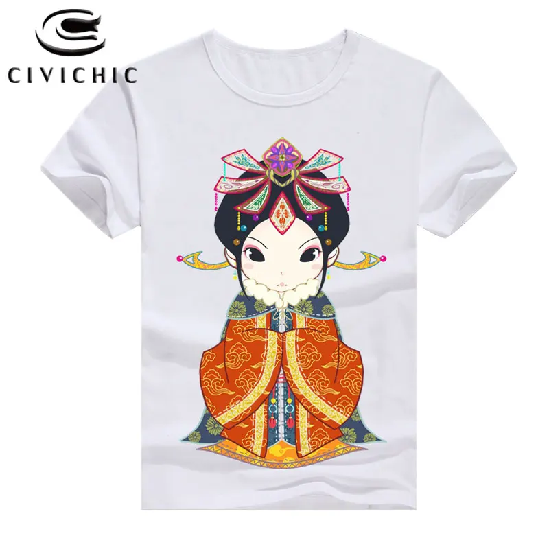 CIVI CHIC Oriental Ethnic Loose T Shirt Woman Chinese Style A Dream In Red Mansions Printed Tops Tee Man Plus Size Tshirt WST131