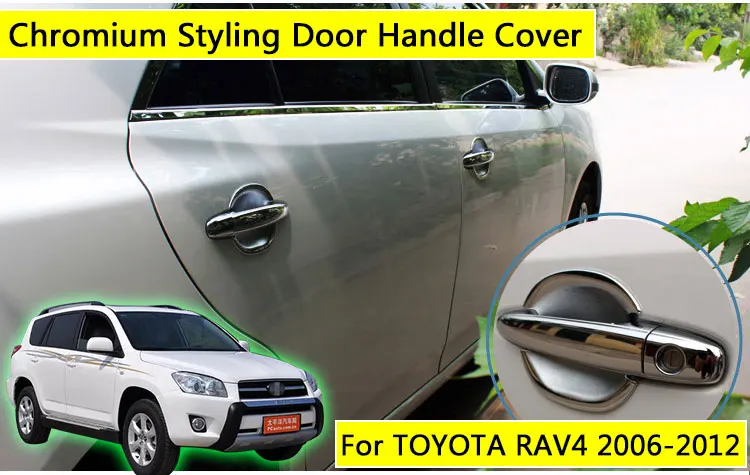 For Toyota Rav4 2006-2012 Chrome Door Handle Covers Trim for 5 Door Accessories Stickers Car Styling 2007 2008 2009 2010 2012