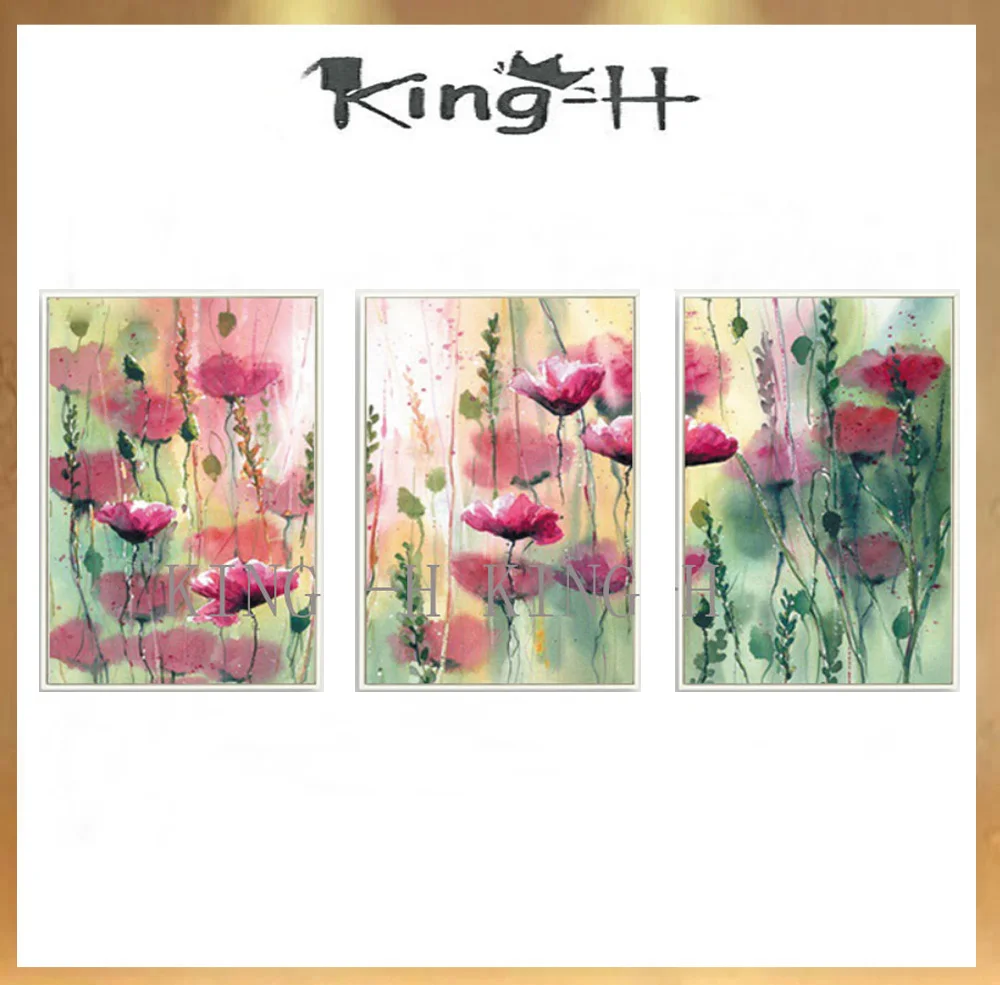 Hand-painted oil painting f flowers 3 p thick knife painting acrylic coating or abstract classic adornment home sofa hall