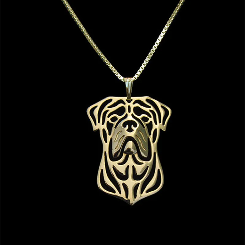 Gold Silver Color Bull Mastiff Jewelry Pendant