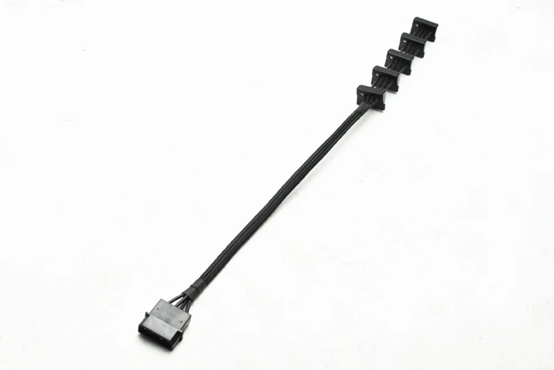 1 고품질 실용적인 내구성 PC 서버 4 핀 IDE Molex 1 ~ 5 SATA 전원 케이블 어댑터 분배기 케이블, 18awg 검정 40cm