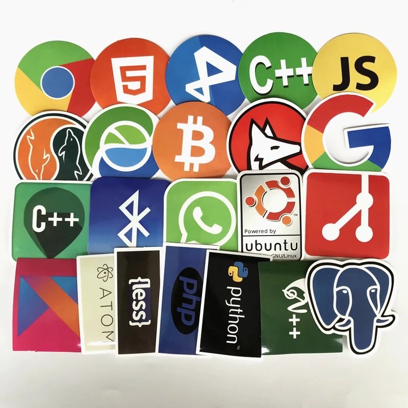 10/30/50Pcs Internet Java JS Php Html Cloud Docker Bitcoin Programming Language APP Logo  Car DIY Laptop Stickers