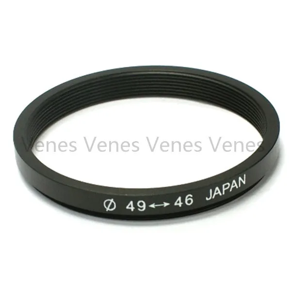 Venes 2 peças adaptador de filtro anel passo 49mm-46mm, lente de 49mm a 46mm, acessório
