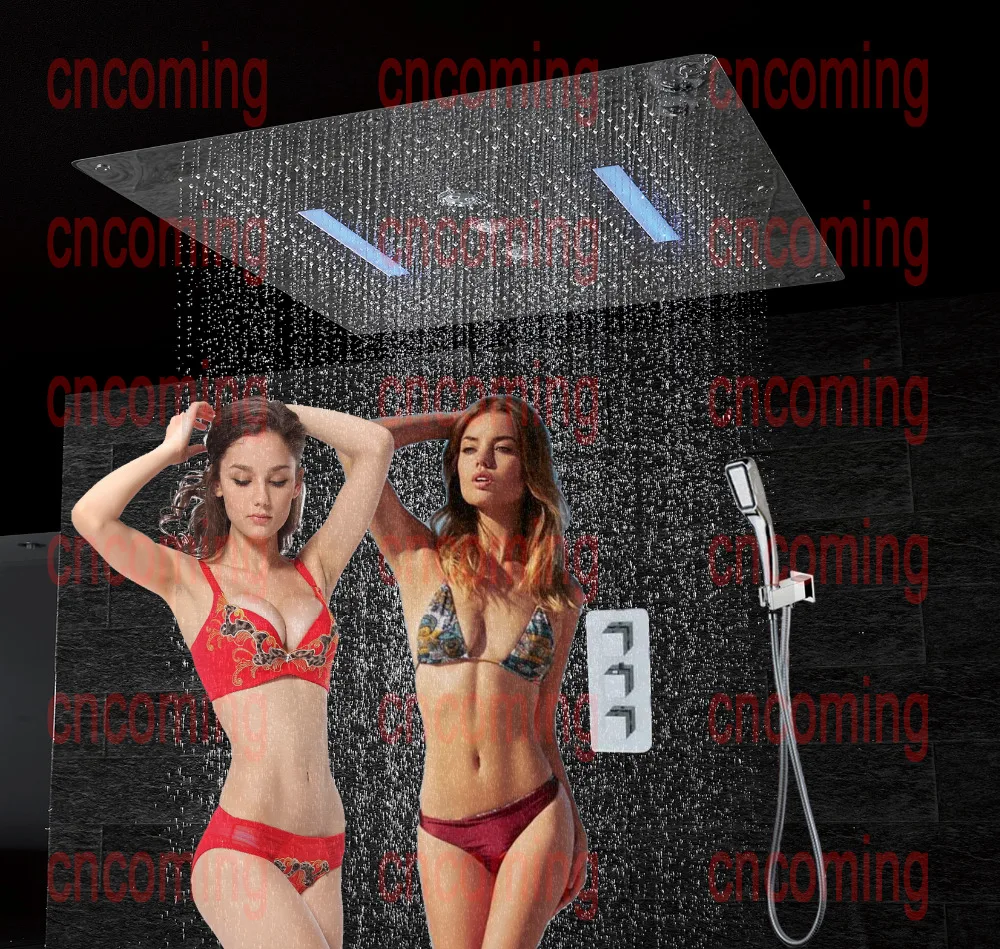 Bathroom Shower Set Accessories Faucet Panel Tap Thermostatic Mixer LED Ceiling Shower Head Rainfall Water Shower  H5424