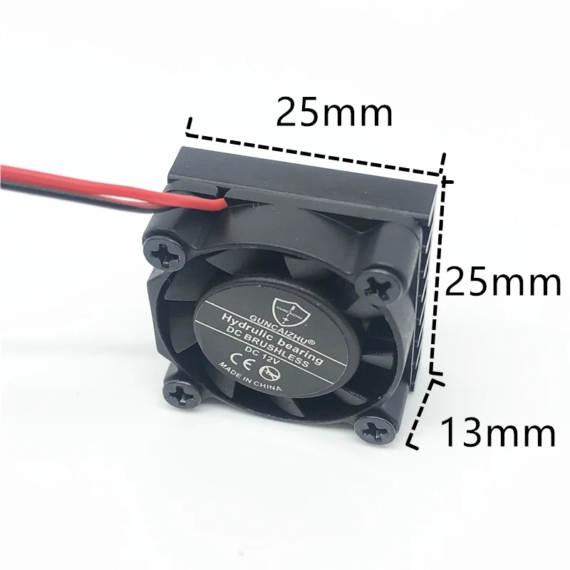 2PCS  2507 25MM 25x25x13MM Hydrulic Bearing  Graphics Card Cooling Fan With Heat Sink  5V 12V 24V m.2 SSD Fan With 2PIN