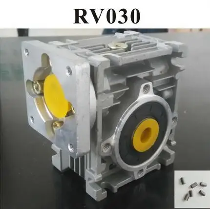 5:1 to 80:1 Worm Reducer RV030 Worm Gearbox Speed Reducer With Shaft Sleeve Adaptor for 8mm Input Shaft of Nema 23 Motor