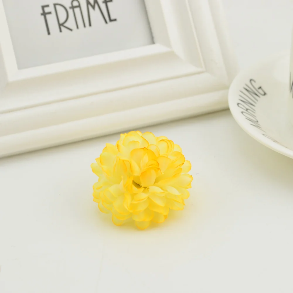5CM 20 Stück Mehrschichtige Seiden-Chrysanthemenköpfe Künstliche Blumen Günstig für Heim- und Hochzeitsdekoration DIY Kranz Brautstrauß – Detail 16