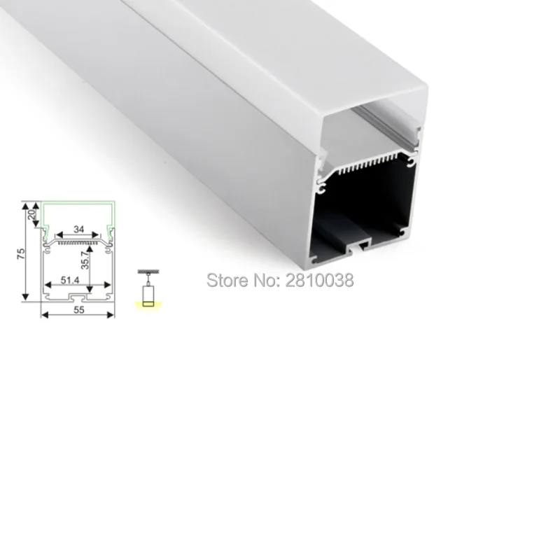 100X 1M Sets/Lot Al6063 T6 aluminium profile for led strips and Deep U recessed aluminium led profile for suspension lighting