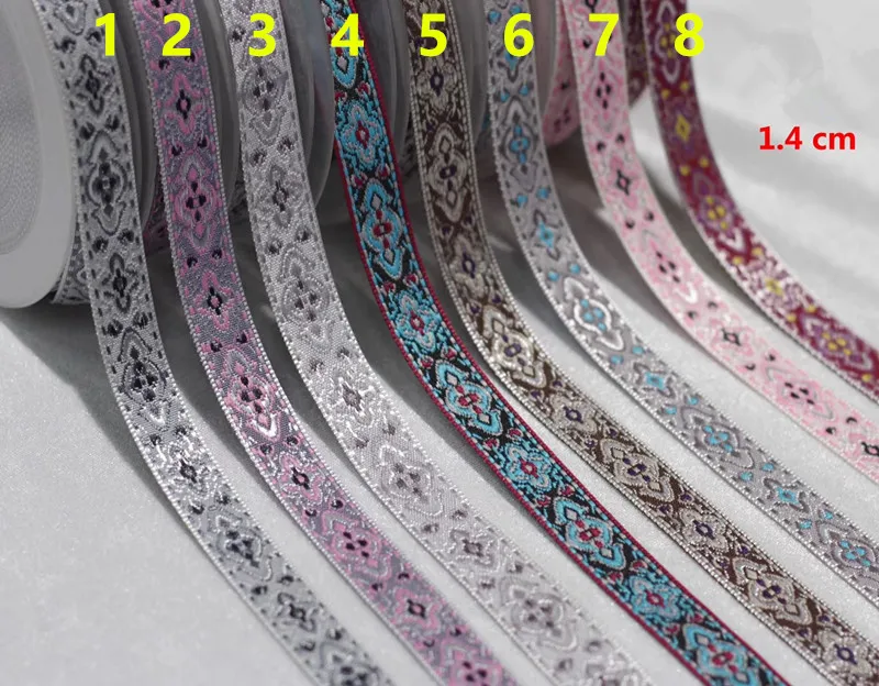 1.4cm exquisite ZAKKA style jacquard webbing, 21 colors available, XL180912B