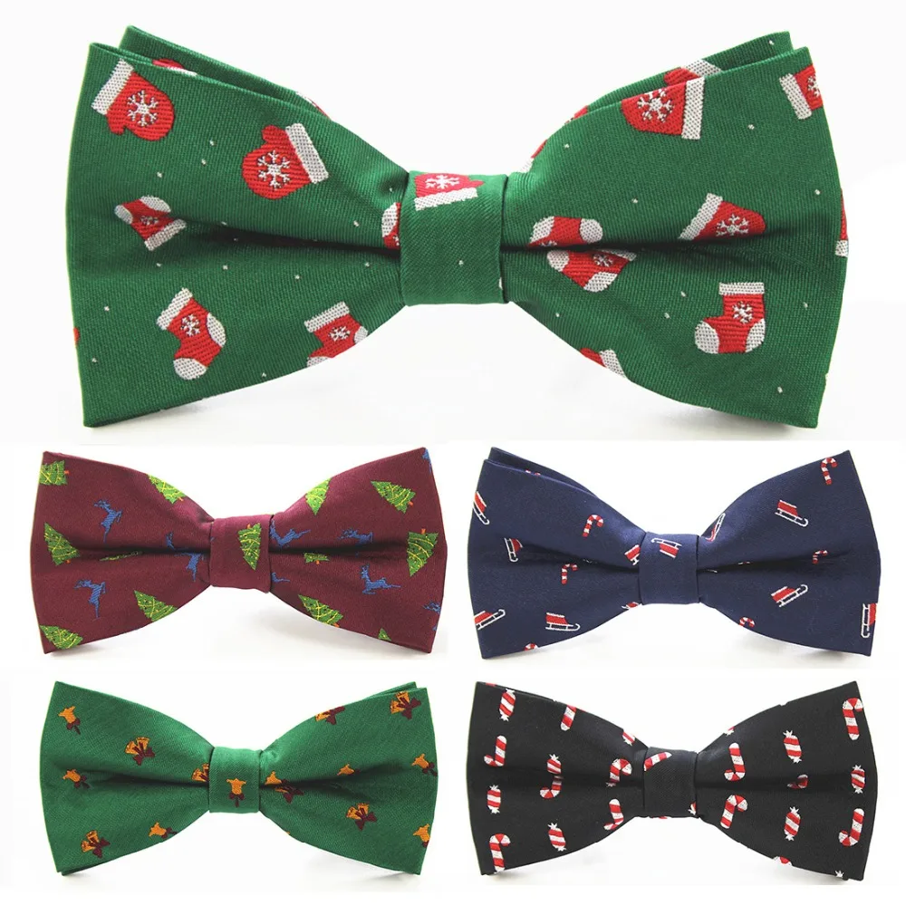 

RBOCOTT New Christmas Bow Tie Men's Green Christmas Tree Bowtie Black Bow Ties For Men Wedding Accessories Christmas Gifts