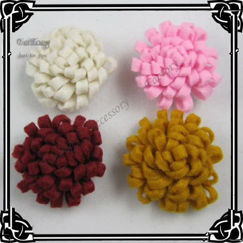 Newest design 50pcs/lot felt flower can mixed color order 18COLOR for your choice