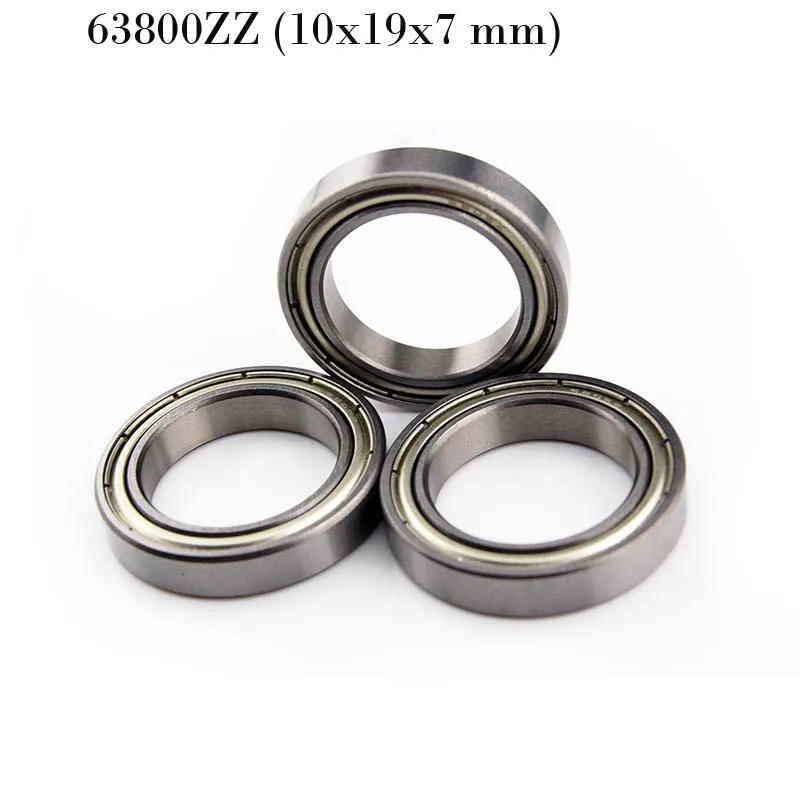 (10 PCS) 63800ZZ (10x19x7 mm) Metal Shielded PRECISION Ball Bearing Set 63800z