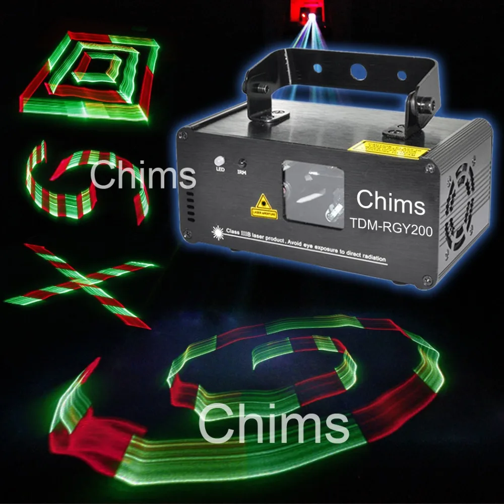 Chims DMX 512 Control 3D Effect Laser Scanner RGY Channel Powerful Colorful DJ Stage Lighting Projector Party Disco Light Beam