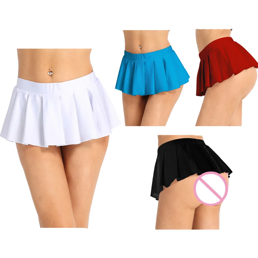 Women Femme School Girl Sexy Cosplay Skirts Low Rise Comfortable Pleated Mini Skirt Nightwear Evening Parties Clubwear