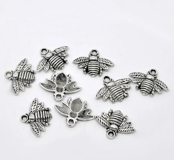 

Free Shipping 250pcs Antique Silver Tone Bee Charm Pendants 21x16mm Jewelry Findings Wholesales J0471F