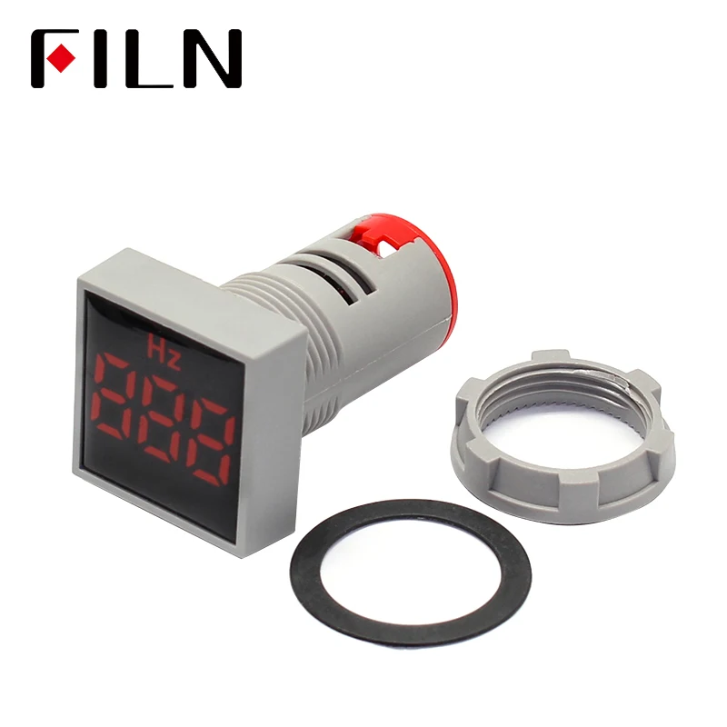 22mm AC 20-500 V LED Digitial Display Rood Groen Geel Blauw Wit Hertz Indicator Light 2 in 1 Panel Ronde Polit Lampen