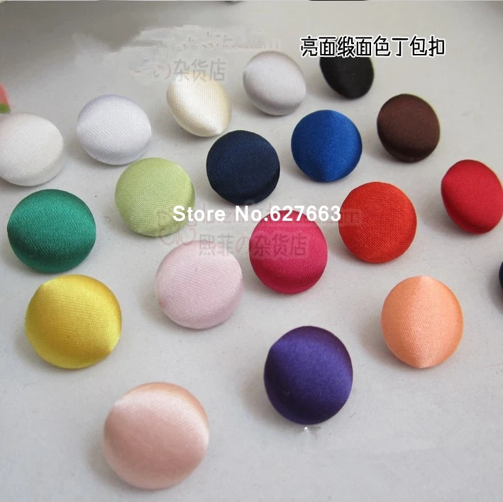 Sewing Accessories Mixed Fabric Covered Buttons,Cloth Fabric Button,Glossy Buttons, Covered with Satin Fabric