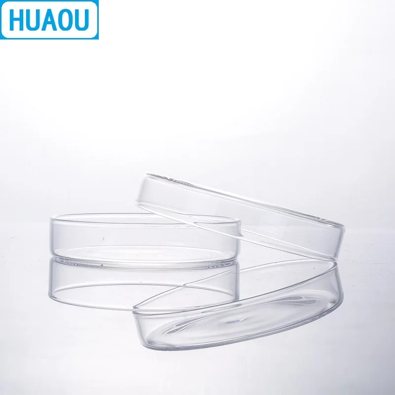 HUAOU 120mm Petri Bacterial Culture Dish Borosilicate 3.3 Glass Laboratory Chemistry Equipment