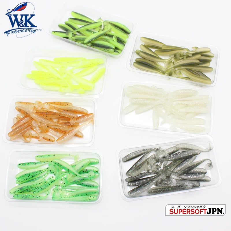 Señuelos de Pesca de agua dulce, cebo suave, Mini Shad Drop Shot, Texas Rig, 5 cm, 7 colores, 20 unidades/Pk