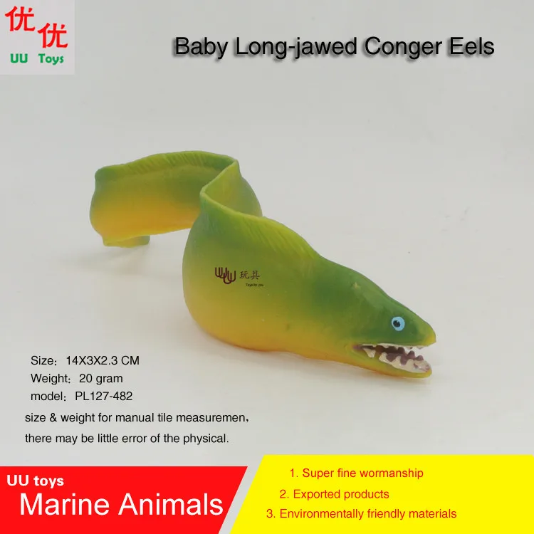 Baby Moray Eel (long-jawed conger eels) Simulation model Marine Animals Sea Animal kids gift educational props Action Figures