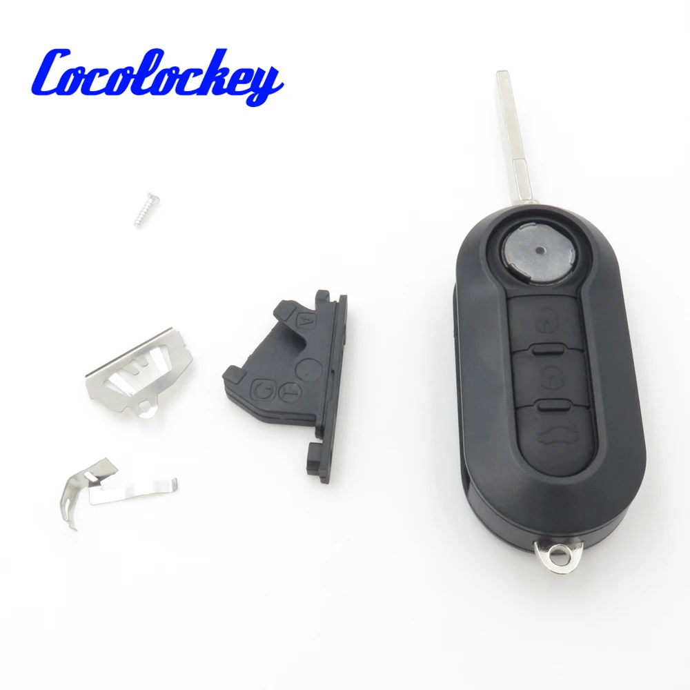 

Cocolockey Remote Shell Key For FIAT 500 Panda Punto Bravo Car Alarm Keyless Entry Fob Auto Replacement Parts in Black NO LOGO