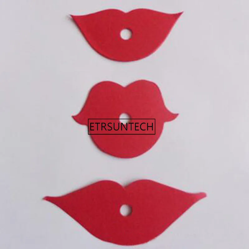 Red Sexy Lip / Black Mustache Paper Decoration Hole 0.6cm For Paper Straws Or Plastic Straws Party Photo Props