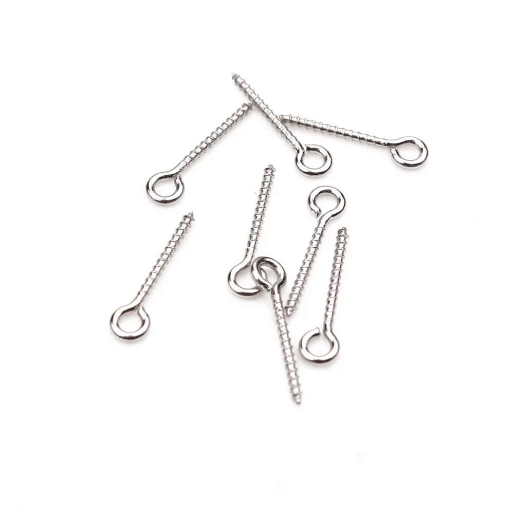 100pcs/lot 4*19mm Metal Nine Shape Hooks Eyelets Screw For Diy Jewelry Making Accessories