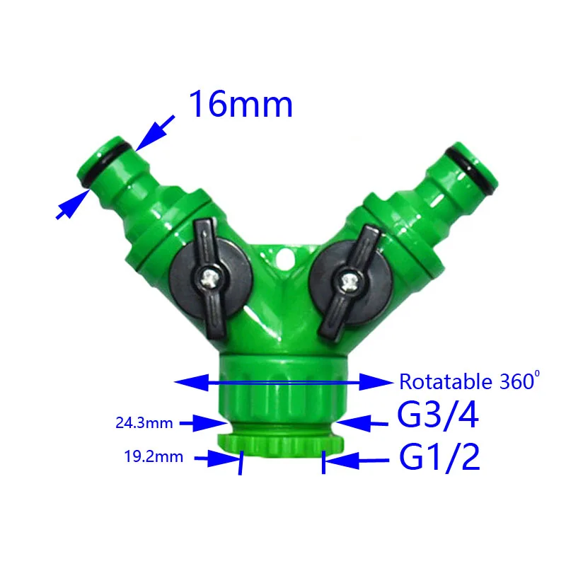 

10pcs Garden Tap 2 Way Tap The Y-Connector Garden Hose 2 Way Connector Adapter High Quality ABS Materials 1PCS
