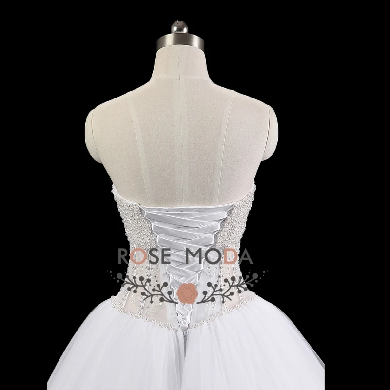 Rose Moda-Robe de Rhperlée de luxe, robe de mariée princesse, photos réelles, sur mesure