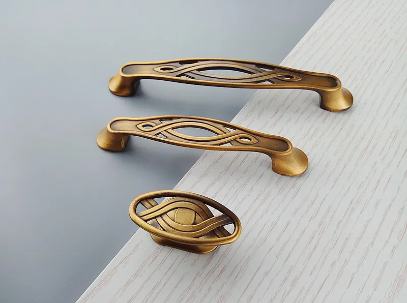 Classic Antique Coffee Handle For Furniture Kitchen Cabinets Door Drawer Knobs Wardrobe Cupboard Dresser Push Pulls Handles