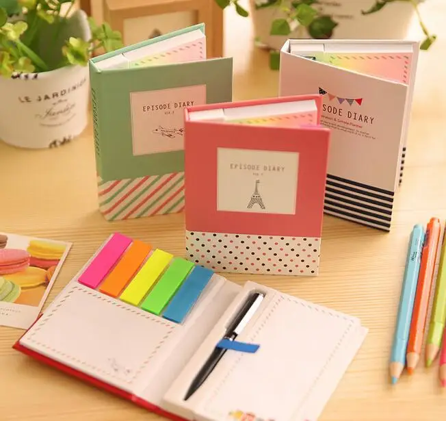 12 stile Creativo Copertina Rigida Memo Pad Notepad Sticky Note Kawaii Diario di Cancelleria