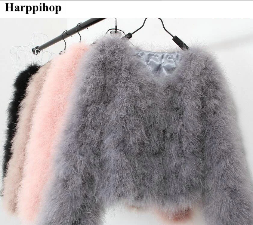 13 colors fashion sexy Ostrich wool turkey fur 2024 wool coat feather fur short jacket angelababy free shipping